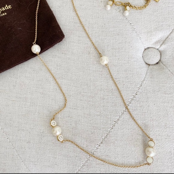 kate spade Jewelry - Kate Spade Pearl Necklace + Bracelet Set